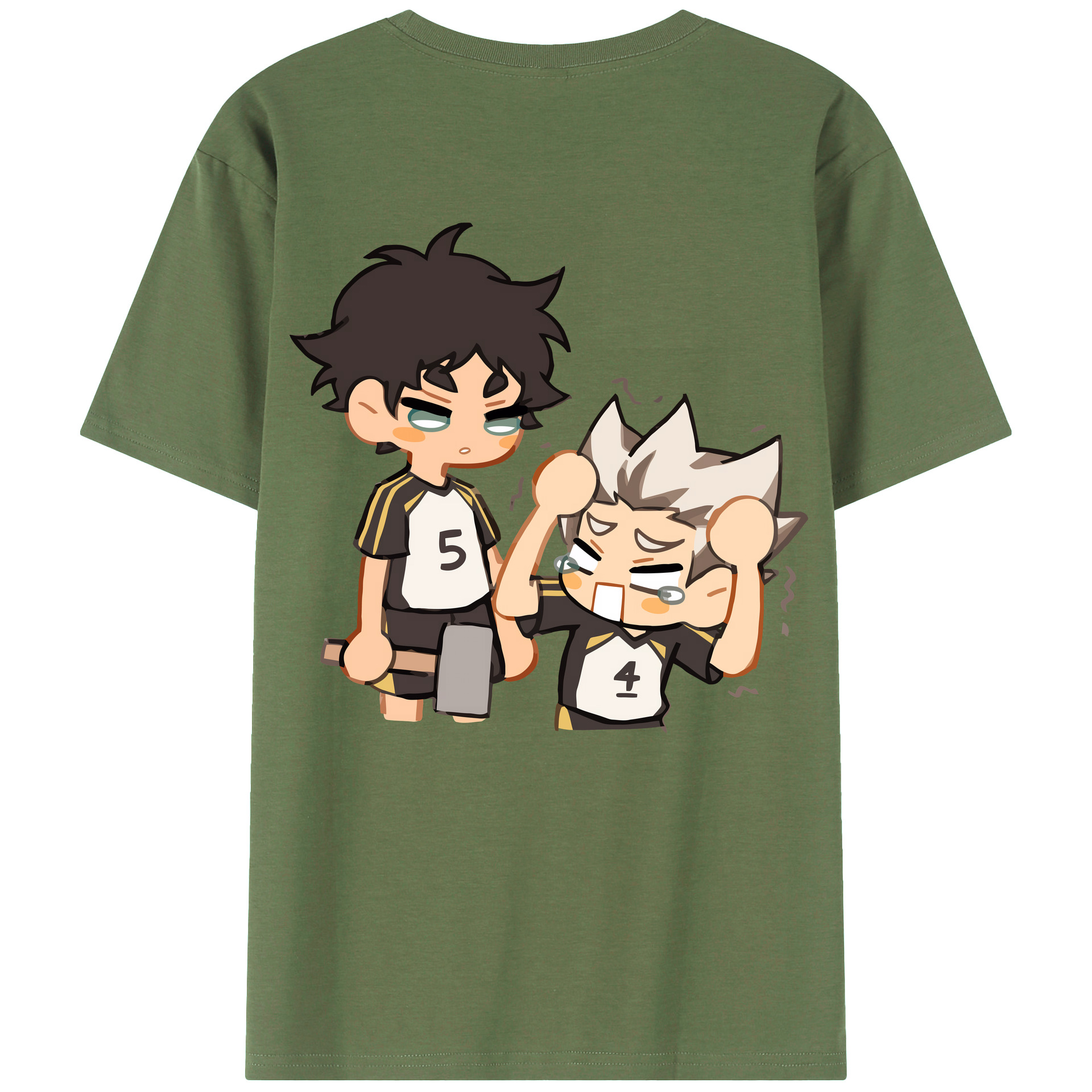 （画像用） ハイキュー!! Haikyu!! 綿100％ メンズ半袖Tシャツ（バックプリント） 通気性